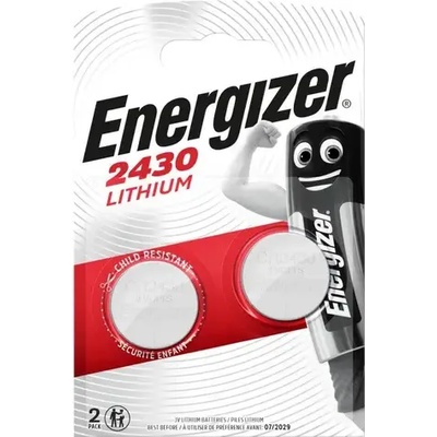 Energizer Бутонна батерия литиева energizer cr2430, 3v, 2 бр. в блистер, цена за 2 батерии (energ-bl-cr2430-2pk)