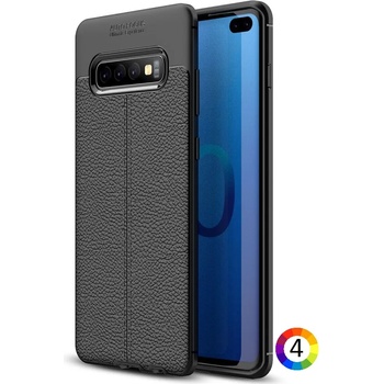 Samsung Galaxy S10 Plus / S10+ Удароустойчив Litchi Skin Калъф и Протектор