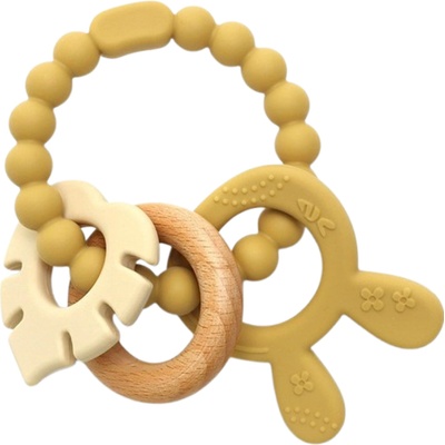 Lorelli Силиконова гризалка с бук Lorelli Premium - Зайче, Yellow (10210850001)