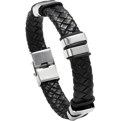 HARAHU Мъжки гривна Гордън - Черен / Сребърен kp19779 (go-19779)