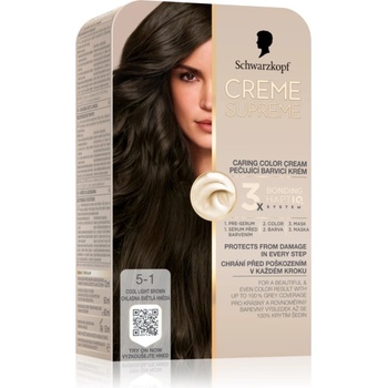 Schwarzkopf Creme Supreme перманентната боя за коса цвят 5-1 Cool Light Brown 60ml
