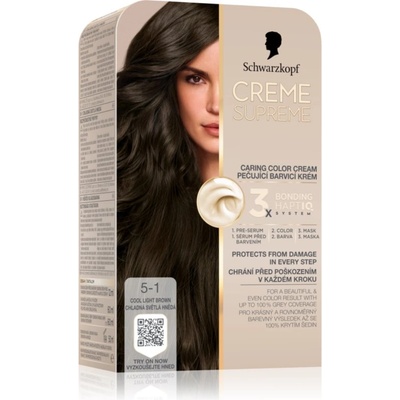 Schwarzkopf Creme Supreme перманентната боя за коса цвят 5-1 Cool Light Brown 60ml