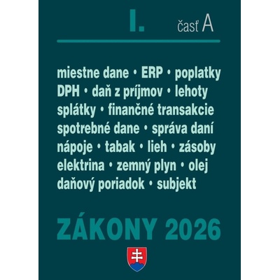 Zákony I A 2026 – daňové zákony