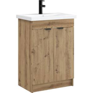 vidaXL Комплект мебели за баня Дъб артизан 56 x 37, 5 x 81 см (3404153)