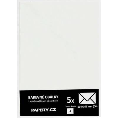 barevná obálka 114X162 SLONOVÁ, 5 kusů, 130gm2, olizová HBLR 044
