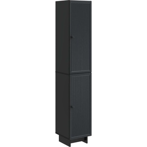 vidaXL Комплект шкафове 2 бр. Черно Инженерна дървесина (3416368)