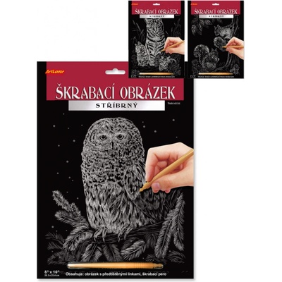 Artlover Škrabací obrázek stříbrný Sova