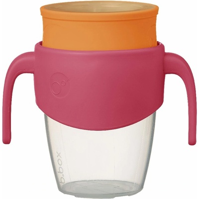 b.box 360° netekúci učiaci hrnček 250 ml - ružová/oranžová