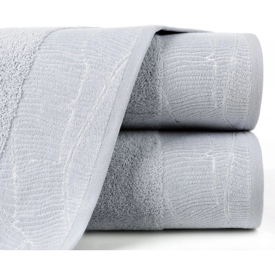 Mybesthome bavlněný froté ručník s bordurou Metalic stříbrná 480 g 50 x 90 cm