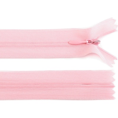 Spirálový zip skrytý No 3 délka 60 cm dederon Varianta: 133 růžová světlá, Balení: 1 ks