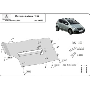 Scut Motor - Румъния Метална кора под двигател и скоростна кутия mercedes a (w169) от 2004 до 2012 (73691)