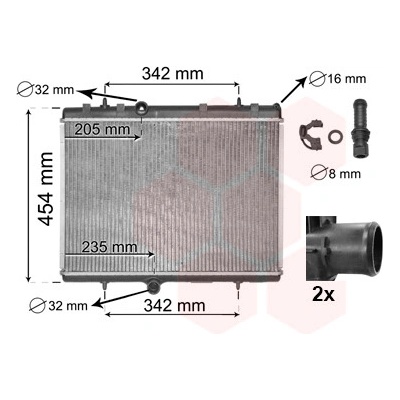 Chladič vody pro motor VAN WEZEL 40002267