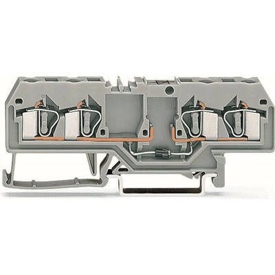 WAGO Svorka 281-665/281-400 pro moduly 4vodičová s diodou 1N5408, na DIN lištu 35 × 15 a 35 × 7,5, CAGE CLAMP®, 4,00 mm², šedá 281-665/281-400