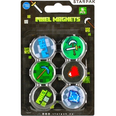 CreativeToys Minecraft pixelové magnety, sada 6 ks