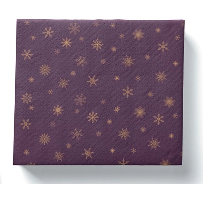 Procos Vánoční papírové ubrousky 33x33cm 3vrstvé fiaalová