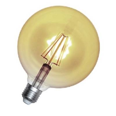 LED žárovka G125 E27 filament 4W zlatá GOLD; 230V; SKYLIGHTING (retro, koule)