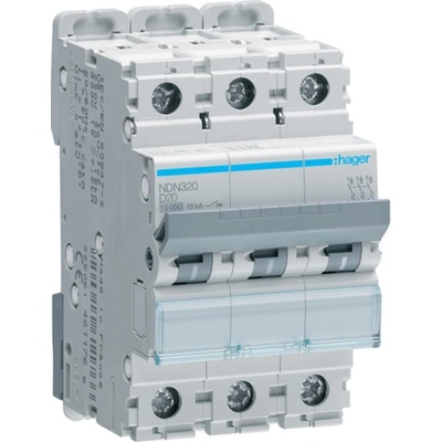 Hager NDN320 3 pól. 20A, char.D, 10 kA