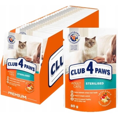 Club 4 Paws Premium adult cat Sterilised s kuracím mäsom 80 g