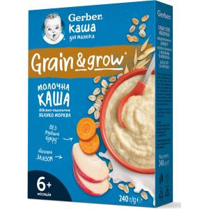 Nestle Овесено-пшенична млечна каша Nestle Gerber - С ябълка и морков, 6м+, 240 g (12566161) - ozone