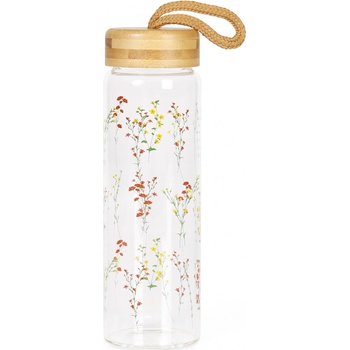 Albi Skleněná láhev s bambusovým víčkem Vlčí mák 500 ml