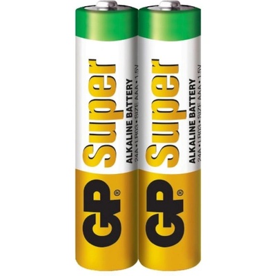 GP Batteries Алкална батерия GP SUPER LR03 AAA, 2 бр. в опаковка - shrink, 1.5V, GP24A (GP-BA-24A21-S2)