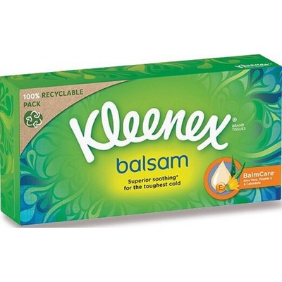 Kleenex Balsam papírové kapesníčky s výtažkem z měsíčku lékařského 3-vrstvé 64 ks – Zboží Mobilmania