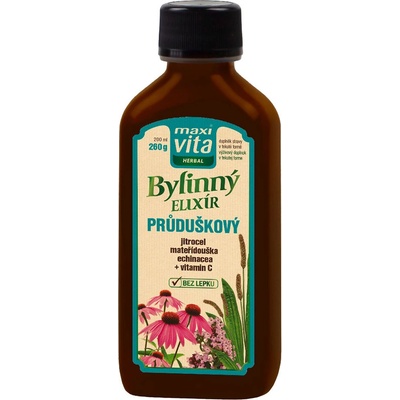 MaxiVita Herbal bylinný elixír prieduškový 200 ml