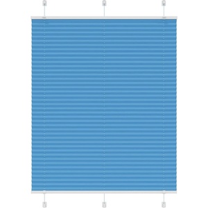 vidaXL Плисирана щора, синя, 110x150 см, ширина на плата 109, 4 см, полиестер (4015196)
