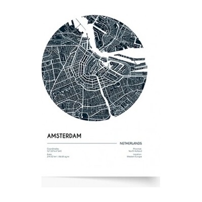 Plagát Maps: Amsterdam 70x100 - 77480