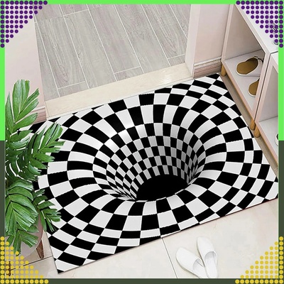 RealG RC-K-1175 Rohožka s 3D efektem černobílá iluze 60 x 90 cm