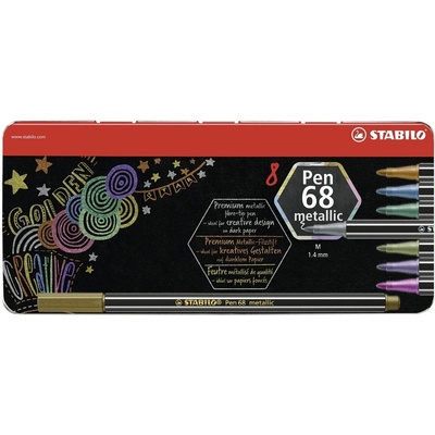 Stabilo Pen 68 metallic kovové pouzdro 8 barev