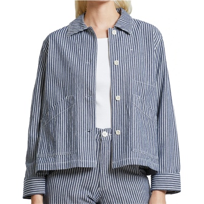 DEDICATED Дамска риза с копчета DEDICATED Women's Jacket Stiby Shirt - Work Stripe Blue - размер XS (133-1171-0211)