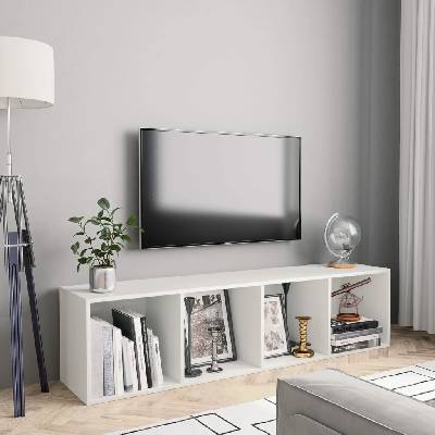 zahrada-XL Knihovna/TV skříňka bílá 143 x 30 x 36 cm