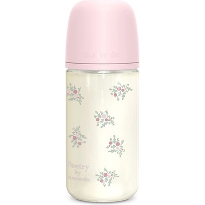 Suavinex láhev sklo Poetry fyziologická SX Pro MF růžová 240ml
