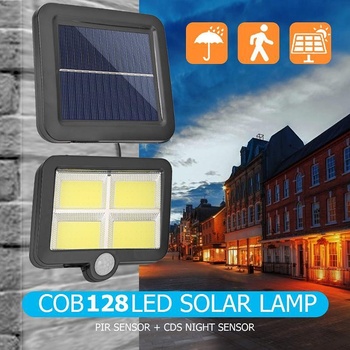 Led соларен прожектор с 4 cob лампи, сензор за движение, соларен панел128-6