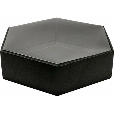 Darčeková krabica s priehľadným vekom 255x255x70 mm, čierna