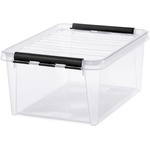SMARTSTORE Пластмасова кутия за съхранение, 14 литра, с черни дръжки, SMARTSTORE "Classic 15", прозрачна 3508390 (3508390)