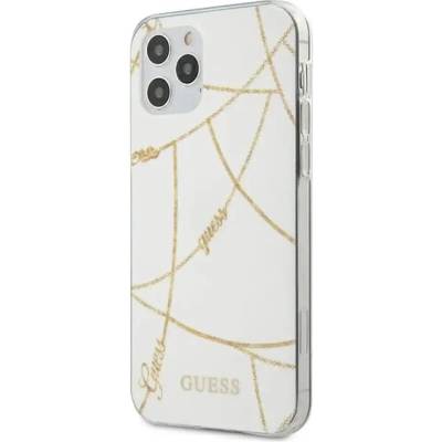 GUESS Калъф Guess Gold Chain Collection iPhone 12 Pro Max 6.7" - бял (3700740481356)