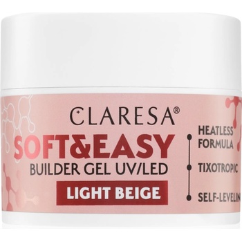 Claresa Soft&Easy Builder Gel основно гел покритие за нокти цвят Light Beige 45 гр