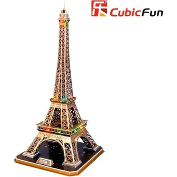 CubicFun 3D пъзел с LED светлини 82 части CubicFun - Айфелова кула (Франция)