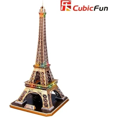 CubicFun 3D пъзел с LED светлини 82 части CubicFun - Айфелова кула (Франция)