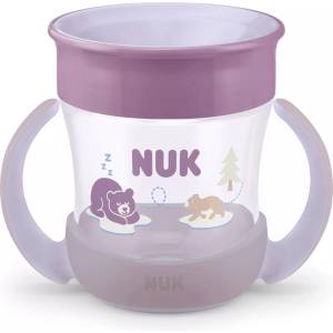 Nuk Тренировъчна чаша NUK First Choice - Mini Magic Night Cup, 6 м+, 160 ml, мечка (10255733)