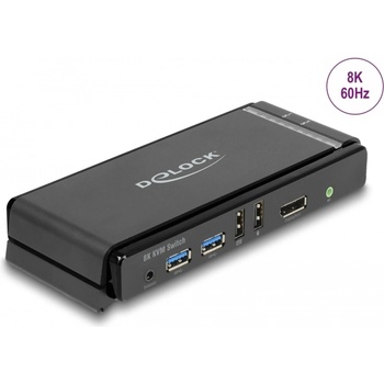 Delock Delock DisplayPort 1.4 KVM адаптер, 8K 60 Hz, с USB 5 Gbps и аудио (11476)