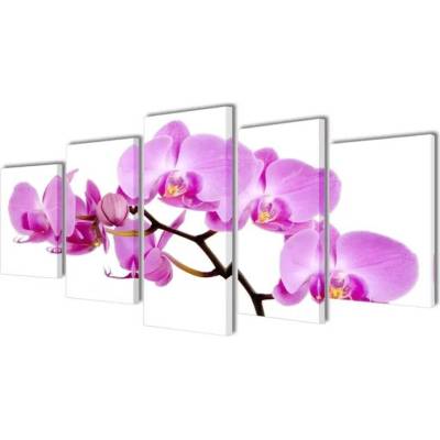 Sada obrazů, tisk na plátně, orchidej, 200 x 100 cm