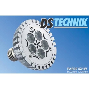 DS Technik LED PAR 5W E27 parabolická 230V LED žárovka 5W se závitem E27, 310lm bílá studená