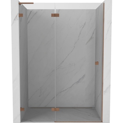 Mexen Lunar L лява душ кабина 140 см, прозрачно стъкло, изчеткана мед - 834L-140-000-65-00-L (834L-140-000-65-00-L)