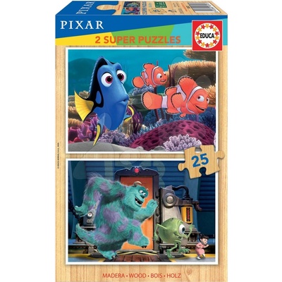 Educa EDU18597 Drevené Pixar Disney 2 x 25 dílků