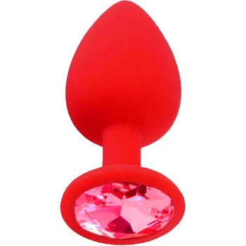 Image 1 of X Fun Силиконов Butt Plug с бижутерия "X FUN LIGHT PINK" 8 см. Размер - М