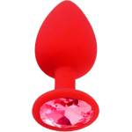 X Fun Силиконов Butt Plug с бижутерия "X FUN LIGHT PINK" 8 см. Размер - М