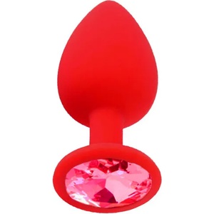 X Fun Силиконов Butt Plug с бижутерия "X FUN LIGHT PINK" 8 см. Размер - М